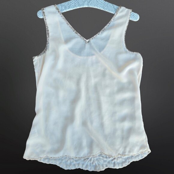 Vintage Y2K Beaded Art Deco Top Blouse Size M Sleeveless Fairy Boho Loose Flowy - Picture 8 of 11